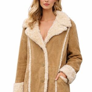 NEW Wilson’s Leather Shearling Style Coat Women’s 2X Tan Beige